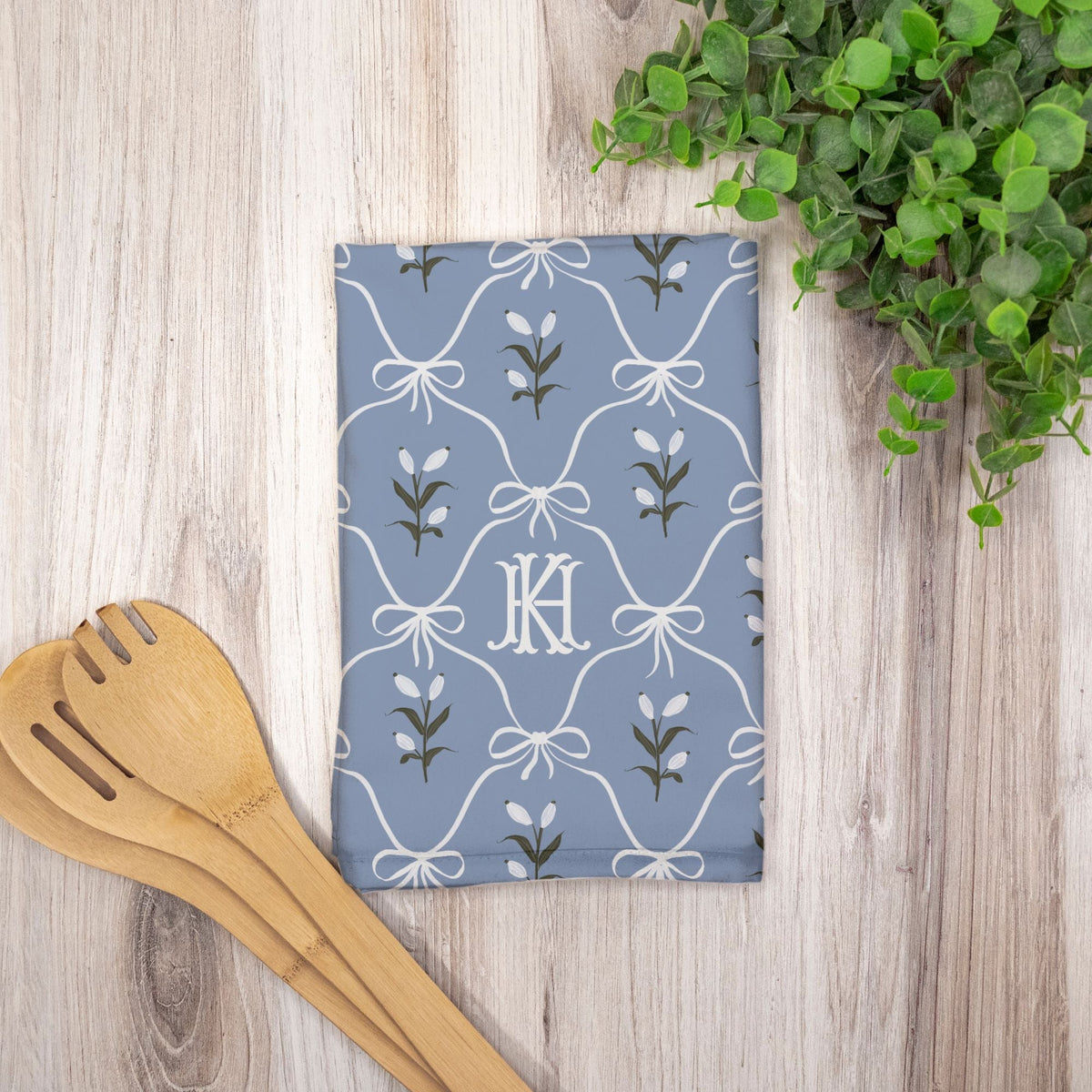 Charming Monogrammed Hostess Towel (Single)-Britt_Mills_Design-charming_patterns