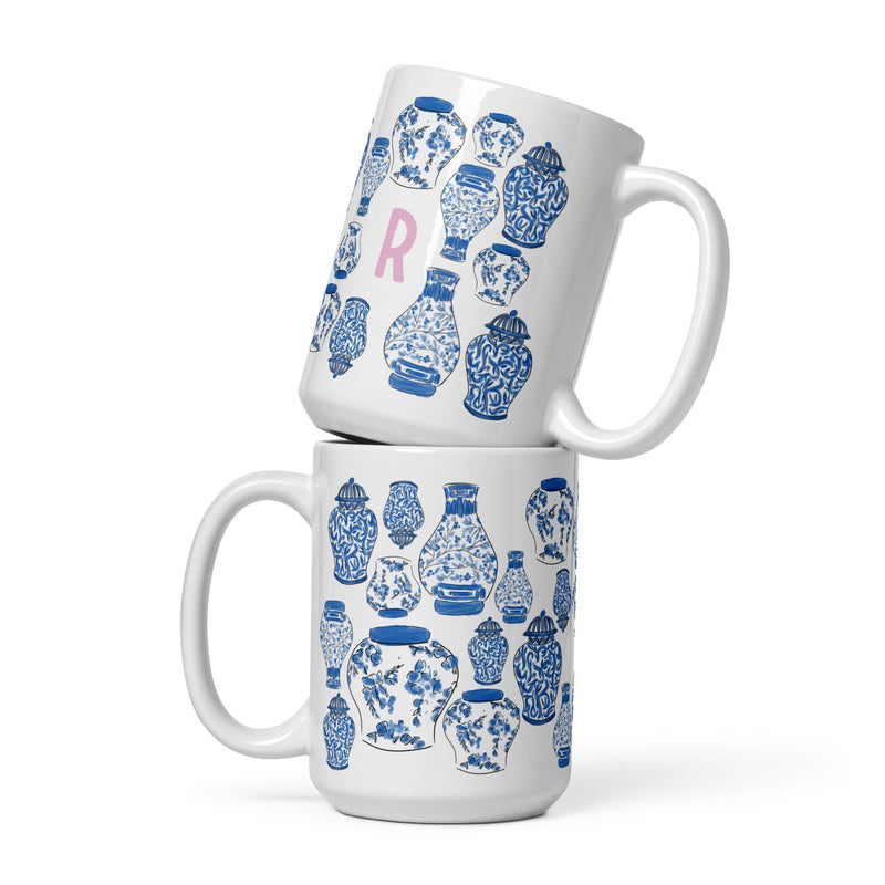 Chinoiserie Monogrammed Mug-Britt Mills Design