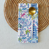 Colorful Coastal Chinoiserie Cloth Napkin Set