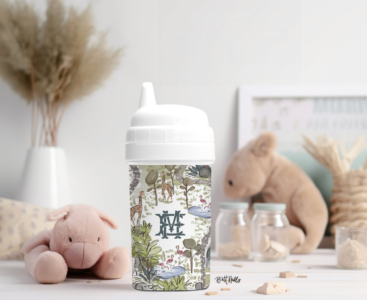 Sippy Cup - Day At The Zoo Monogrammed Sippy Cup