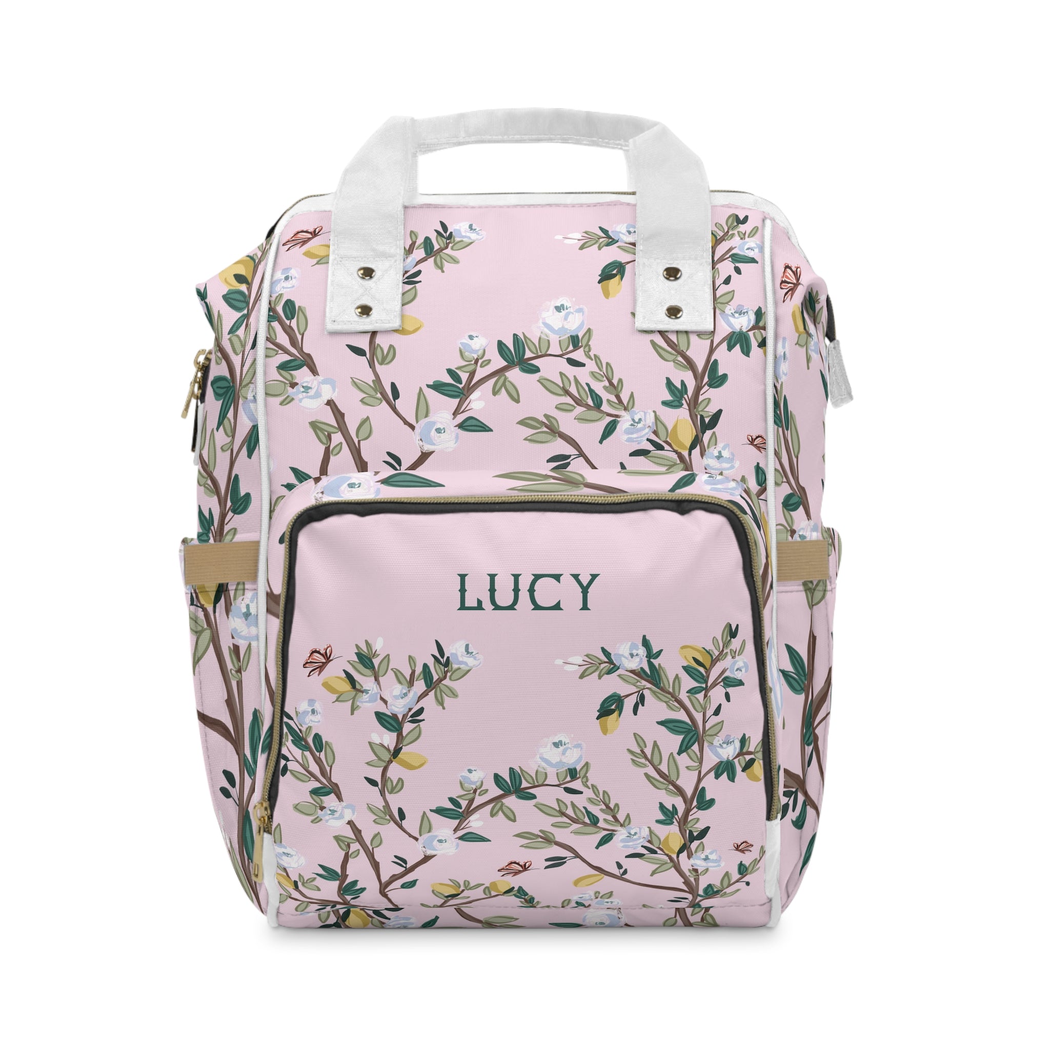 Diaper BagBlossom Garden Personalized Nylon Waterproof Diaper BagBritt Mills Design