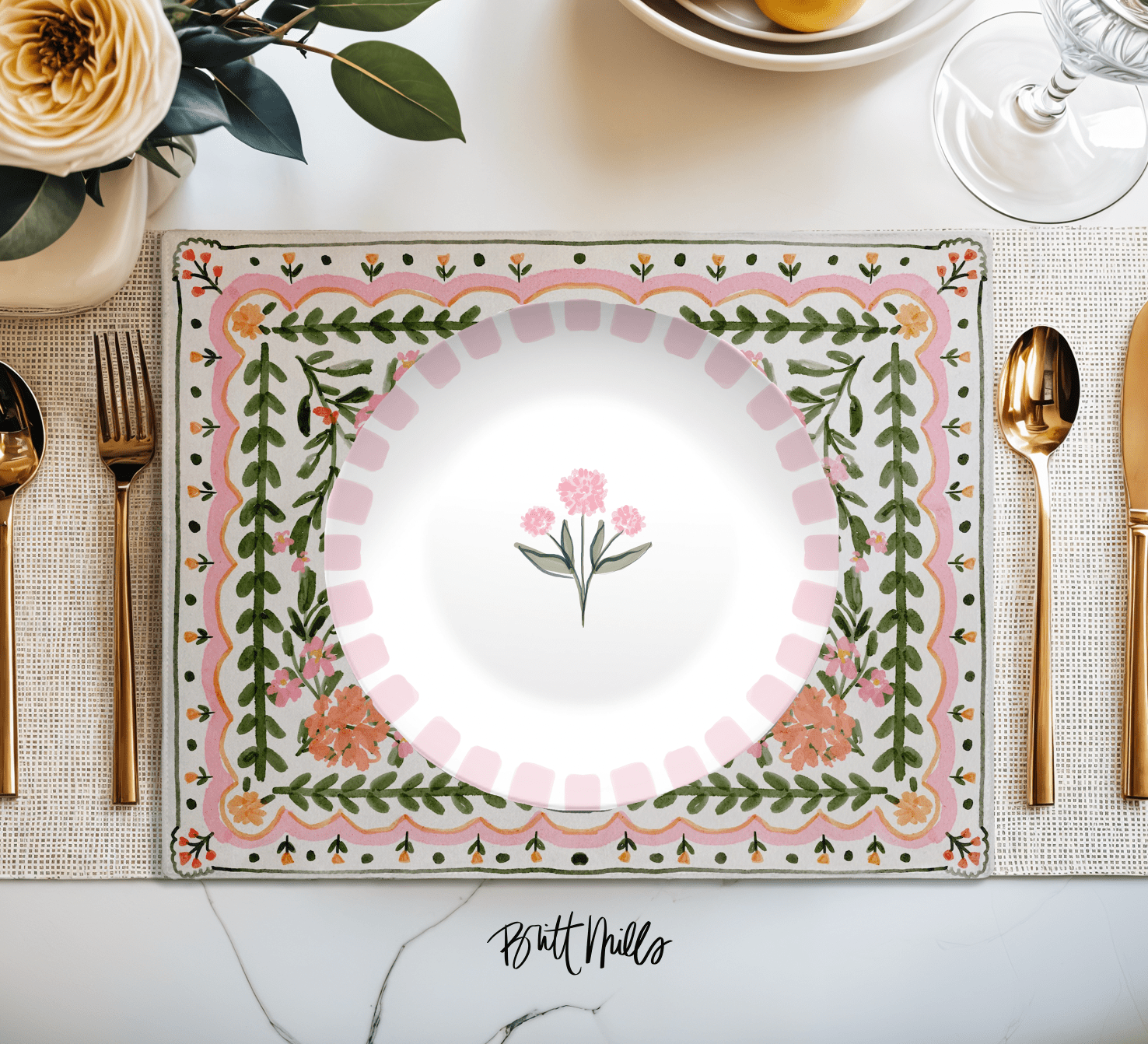 DinnerwarePreppy Petals Dinnerware Collection (Unbreakable and BPA - free)cBritt Mills Design