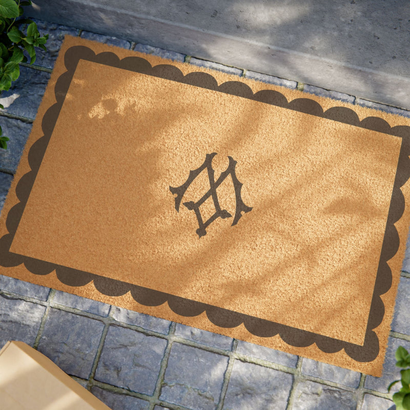DoormatMonogrammed Scallop Doormat (Black)Britt Mills Design