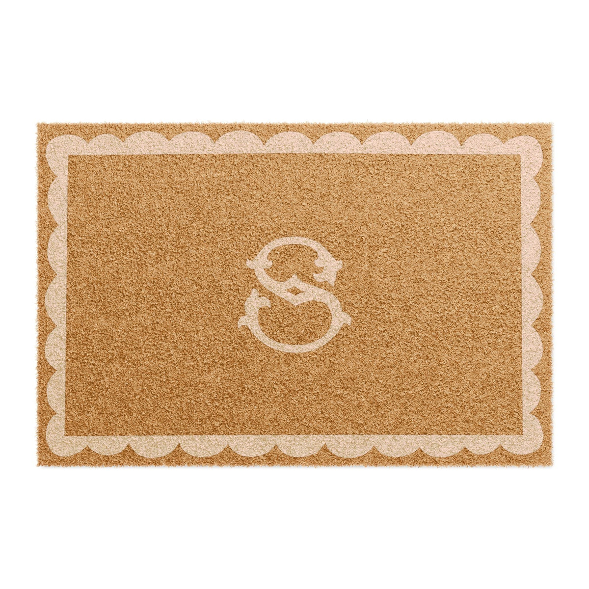 DoormatMonogrammed Scallop Doormat (White)Britt Mills Design