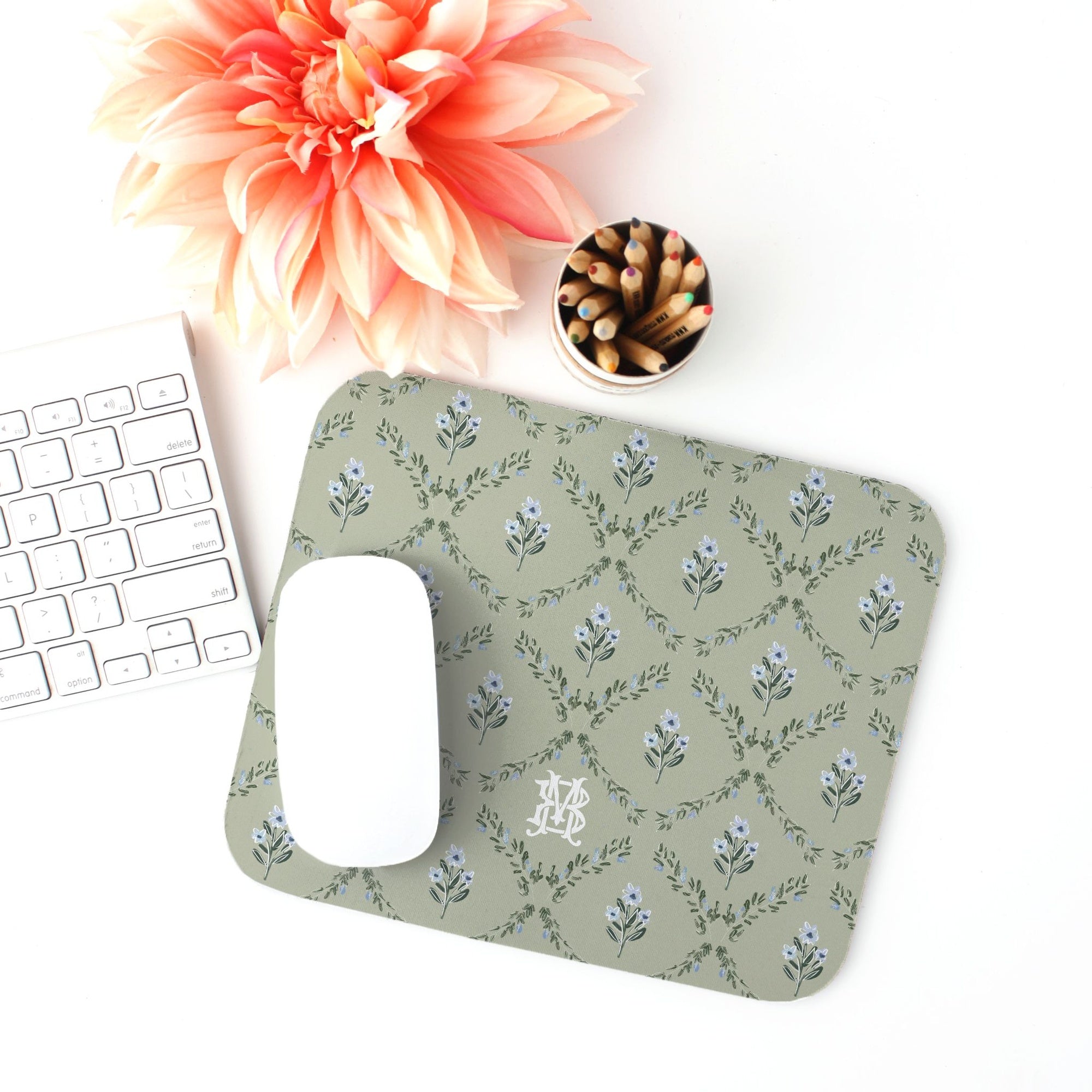 Zera Bloom Monogrammed Mouse Pad