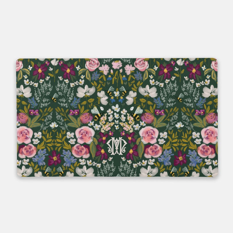 Large Desk Mat - Gardens Monogrammed Desk Mat - Large (24" X 14")