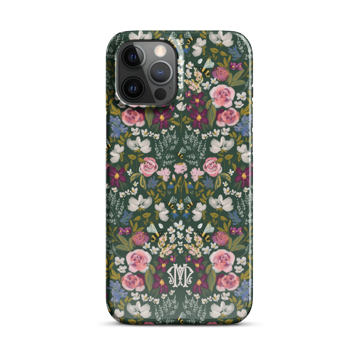 Gardens Monogrammed Snap case for iPhone®-Britt Mills Design