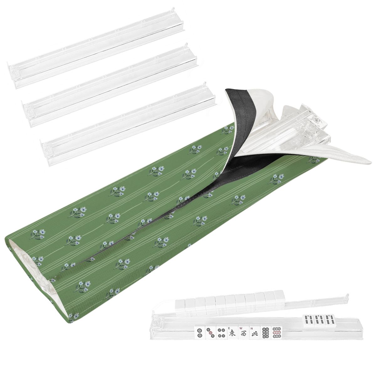 Mahjong Rack Wrap + Acrylic Racks + Tile Pushers (Multiple Prints Available)