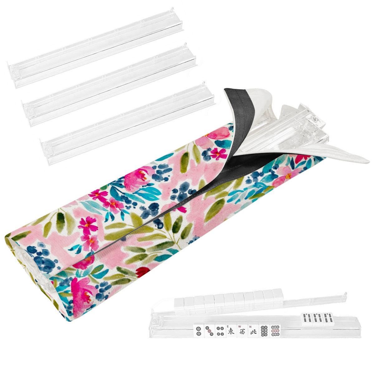 Mahjong Rack Wrap + Acrylic Racks + Tile Pushers (Multiple Prints Available)