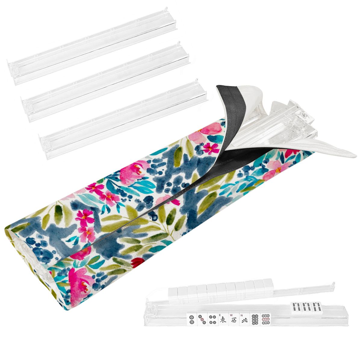 Mahjong Rack Wrap + Acrylic Racks + Tile Pushers (Multiple Prints Available)