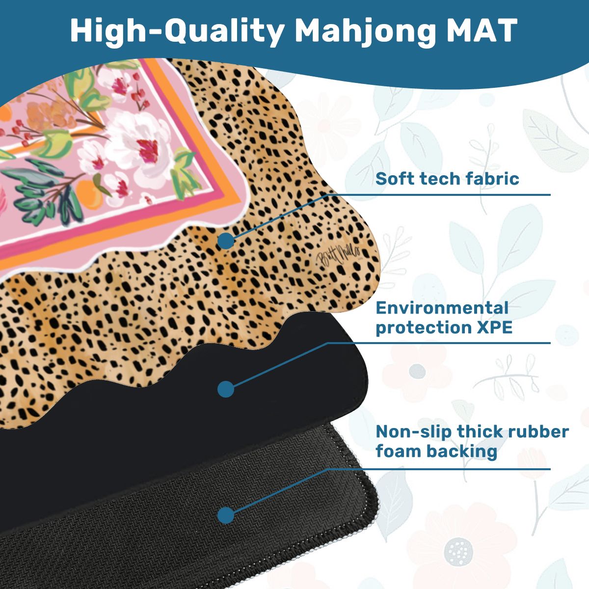 Heiress Scalloped-Edge Mahjong Mat (Non-Neoprene)