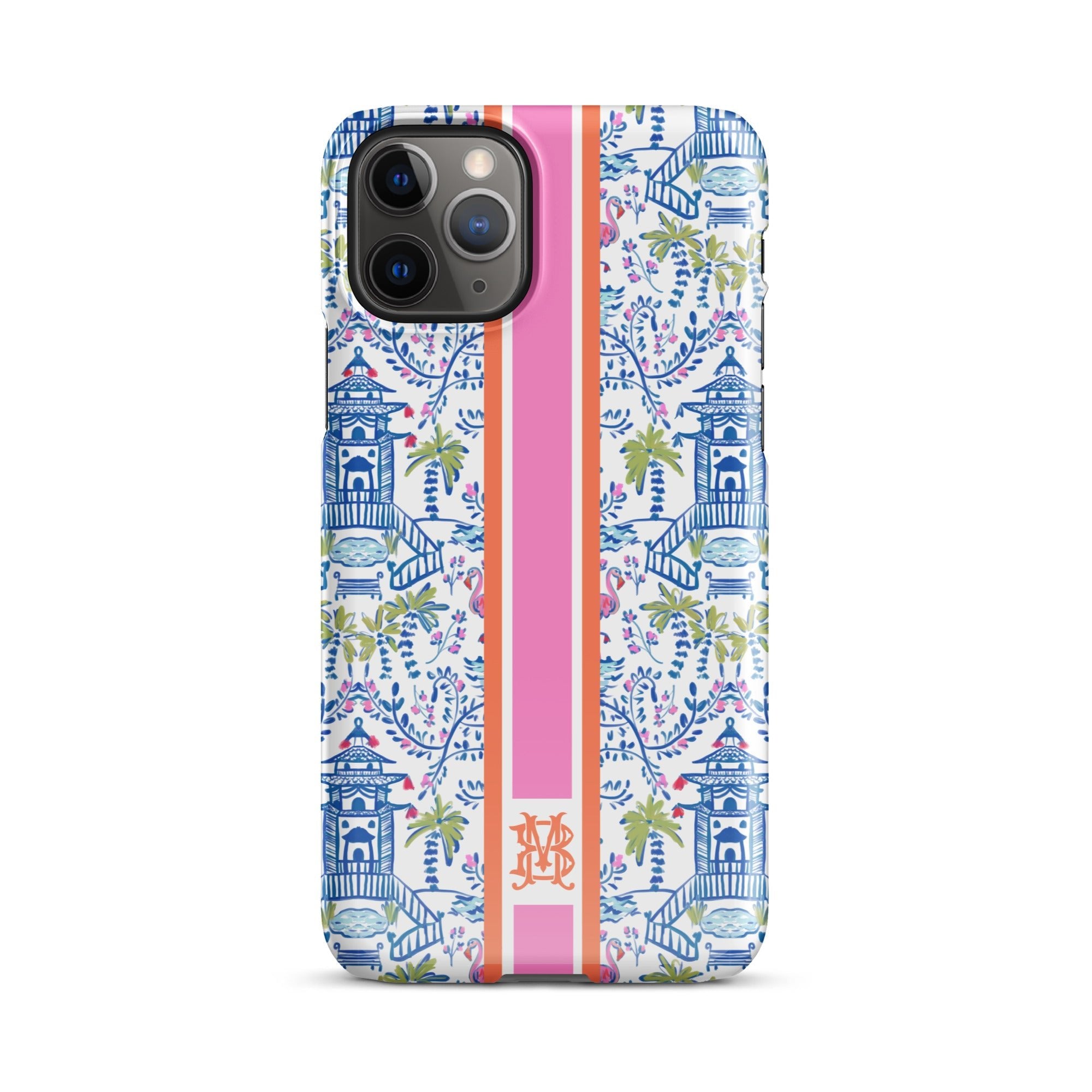 iPhone® CaseColorful Chinoiserie Striped Monogrammed Snap case for iPhone®Britt Mills Design
