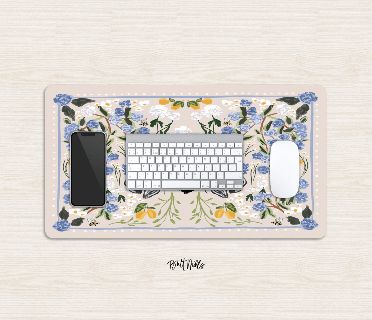 Large Desk MatLazy Lemons Desk Mat - Large (24" x 14")Britt Mills Design