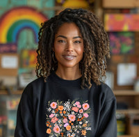 Sweatshirt - Let Them Bloom Teacher Organic Sweatshirt (Wildflowers)