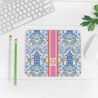 Mouse PadColorful Chinoiserie Striped Monogrammed Mouse PadBritt Mills Design