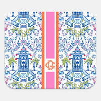Mouse PadColorful Chinoiserie Striped Monogrammed Mouse PadBritt Mills Design