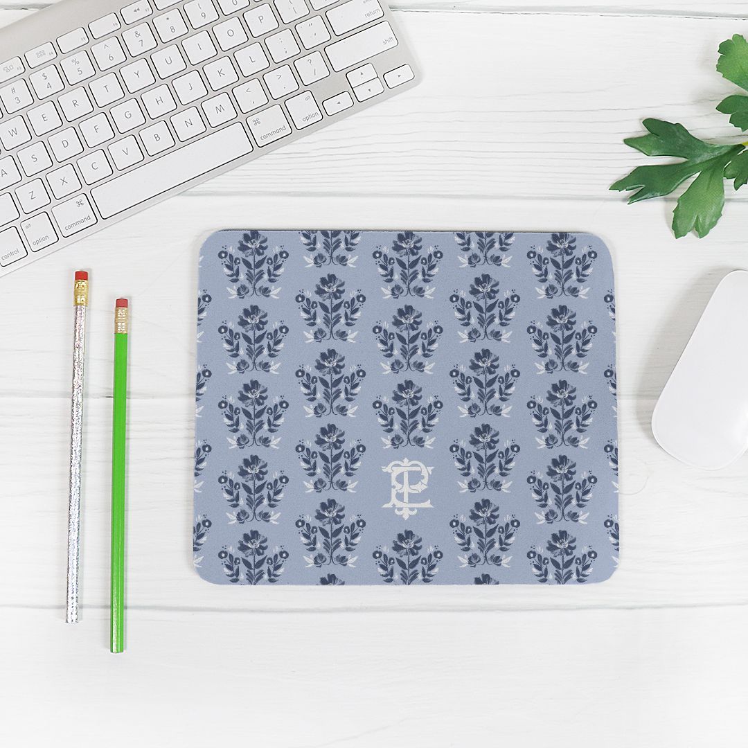 Mouse PadEvangeline Blue Monogrammed Mouse PadBritt Mills Design