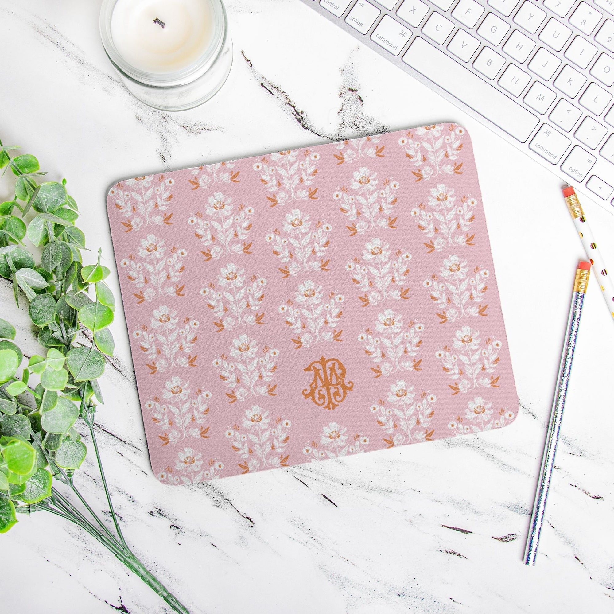 Mouse PadEvangeline Pink Monogrammed Mouse PadBritt Mills Design