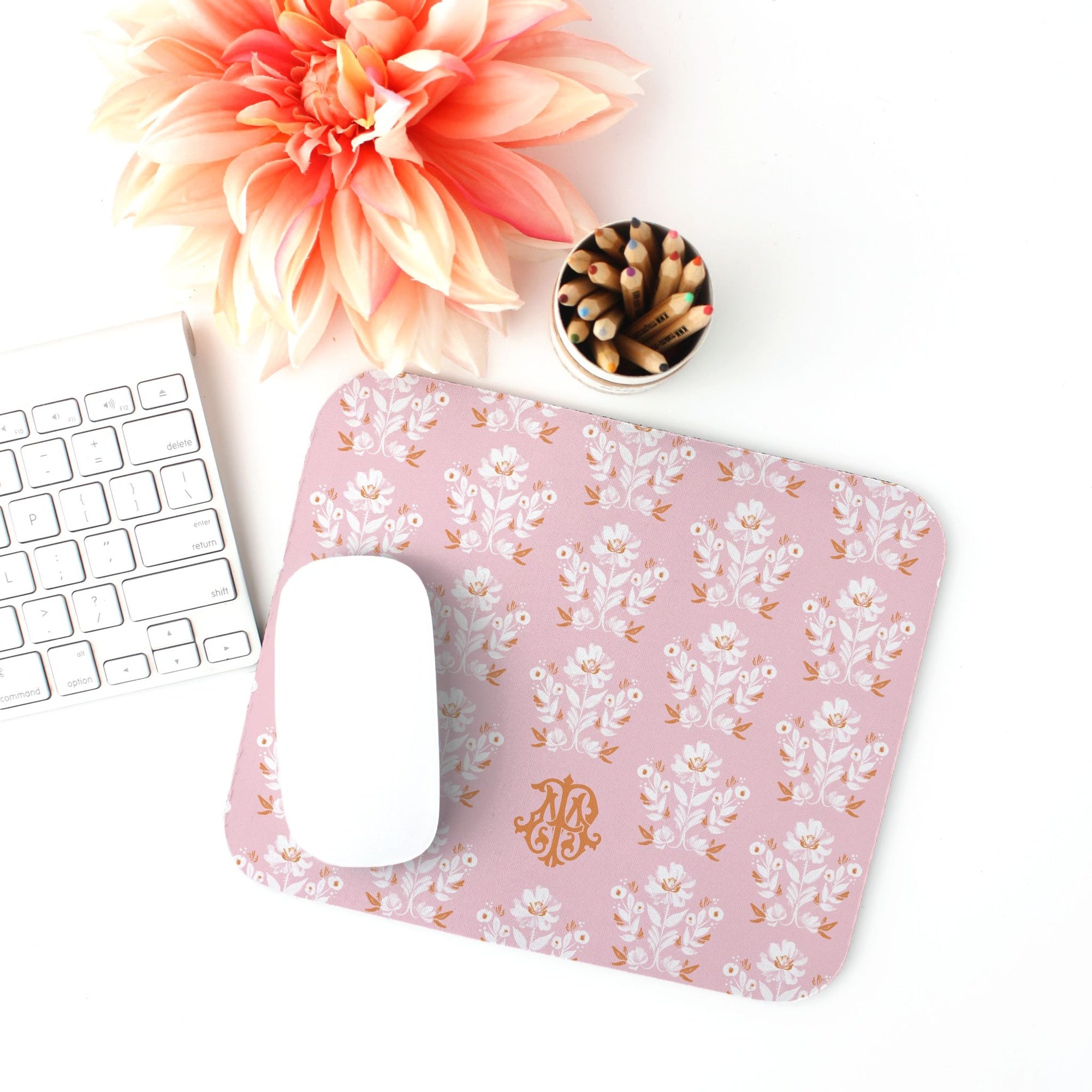 Mouse PadEvangeline Pink Monogrammed Mouse PadBritt Mills Design