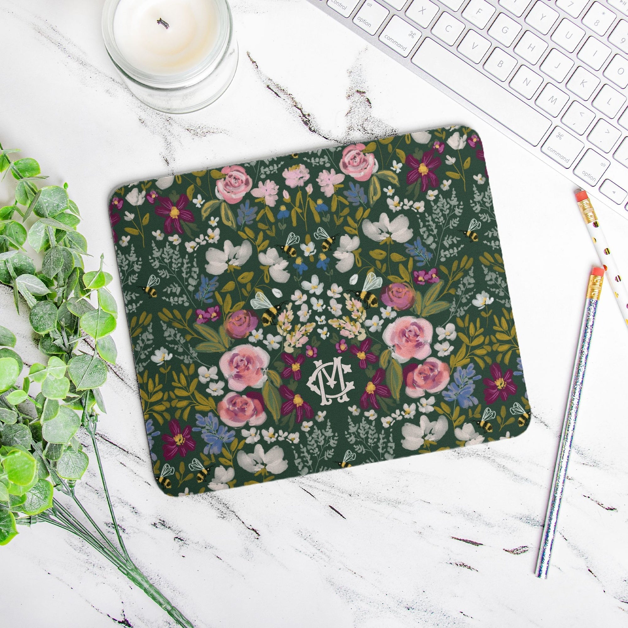 Mouse PadGardens Monogrammed Mouse PadBritt Mills Design