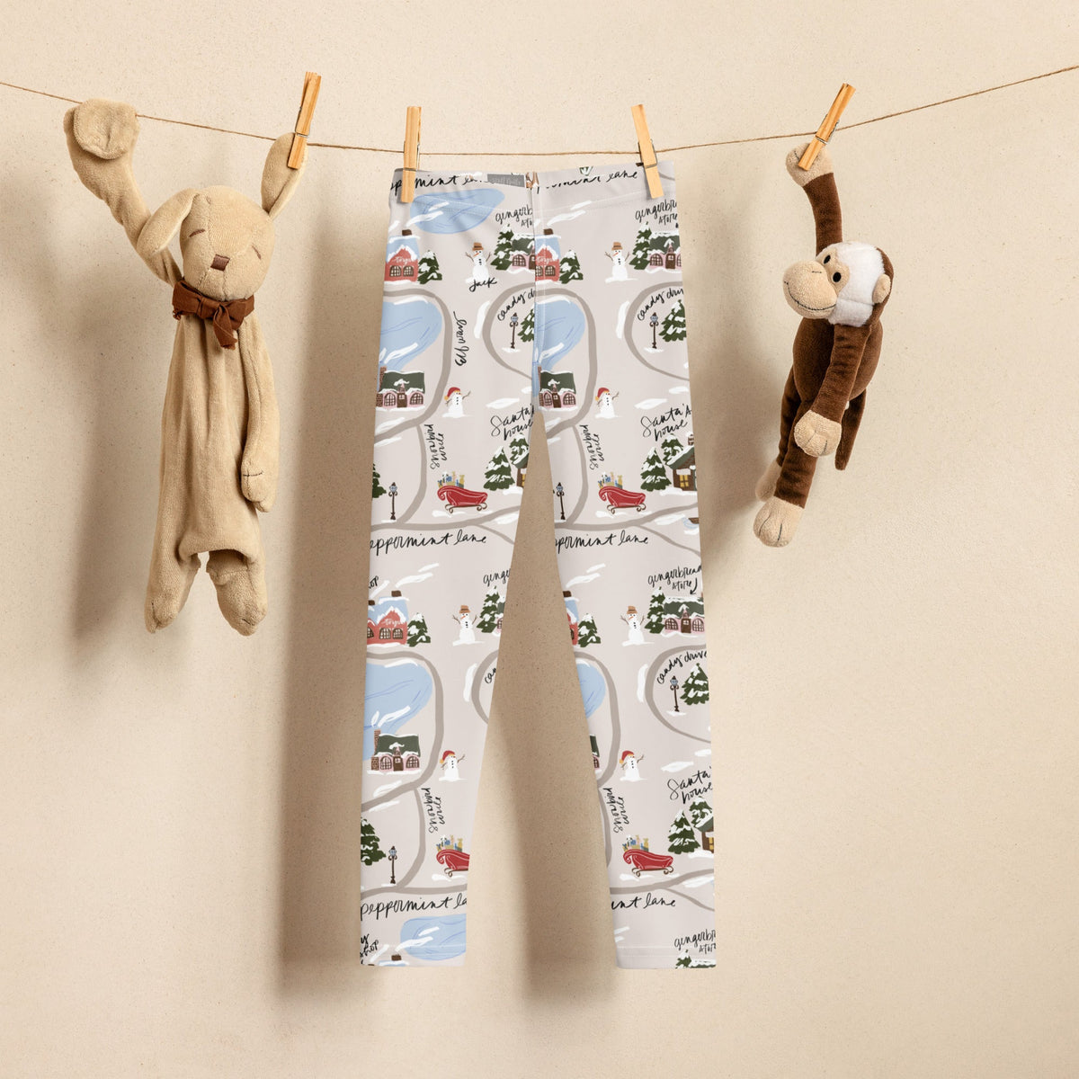 North Pole Adventure Kid's Leggings-Britt Mills Design