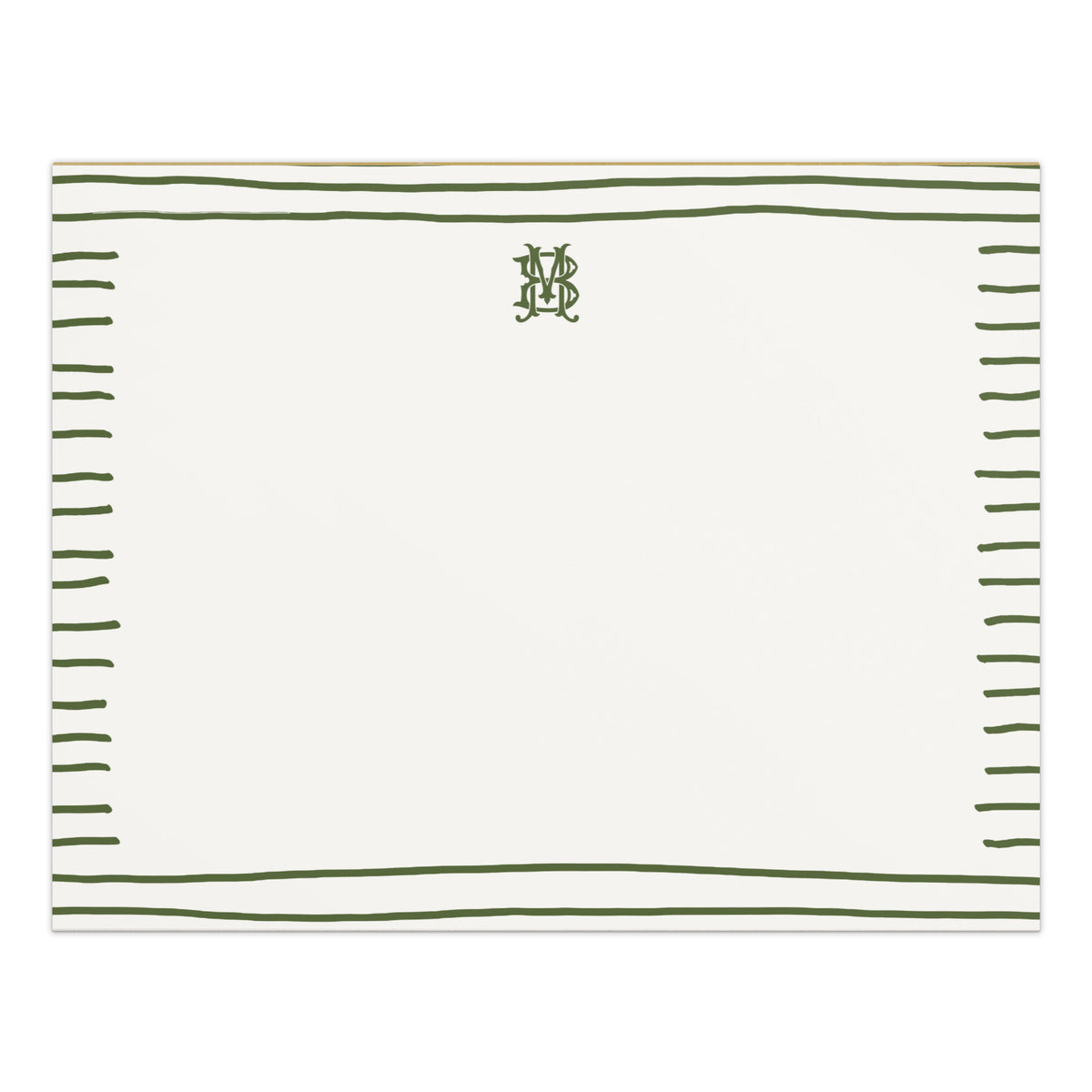 Evergreen Stripes Monogrammed Notepad