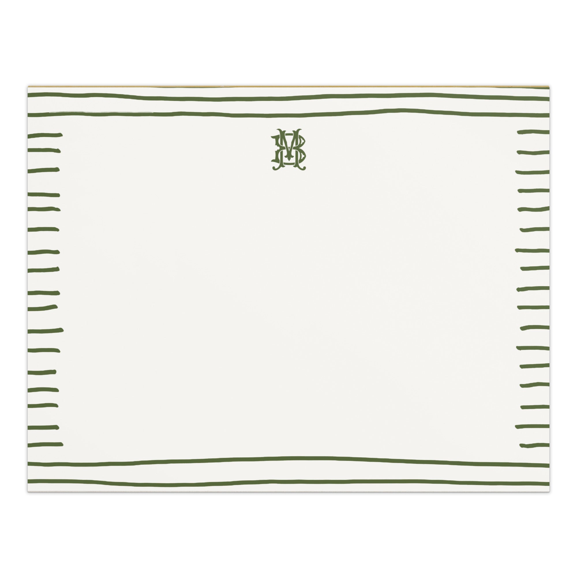 Evergreen Stripes Monogrammed Notepad