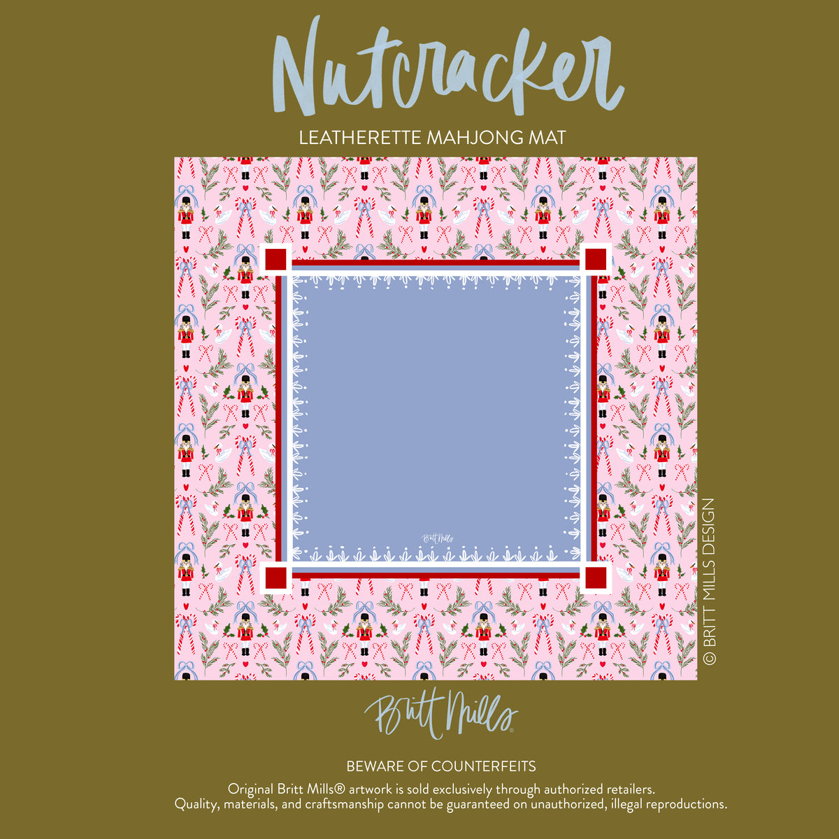 Nutcracker Leatherette Mahjong Mat