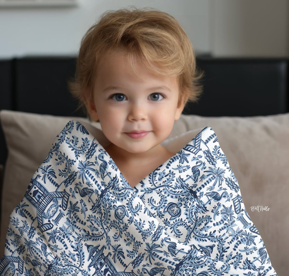 Baby Blankets - Palm Beach Monogrammed Baby Blanket