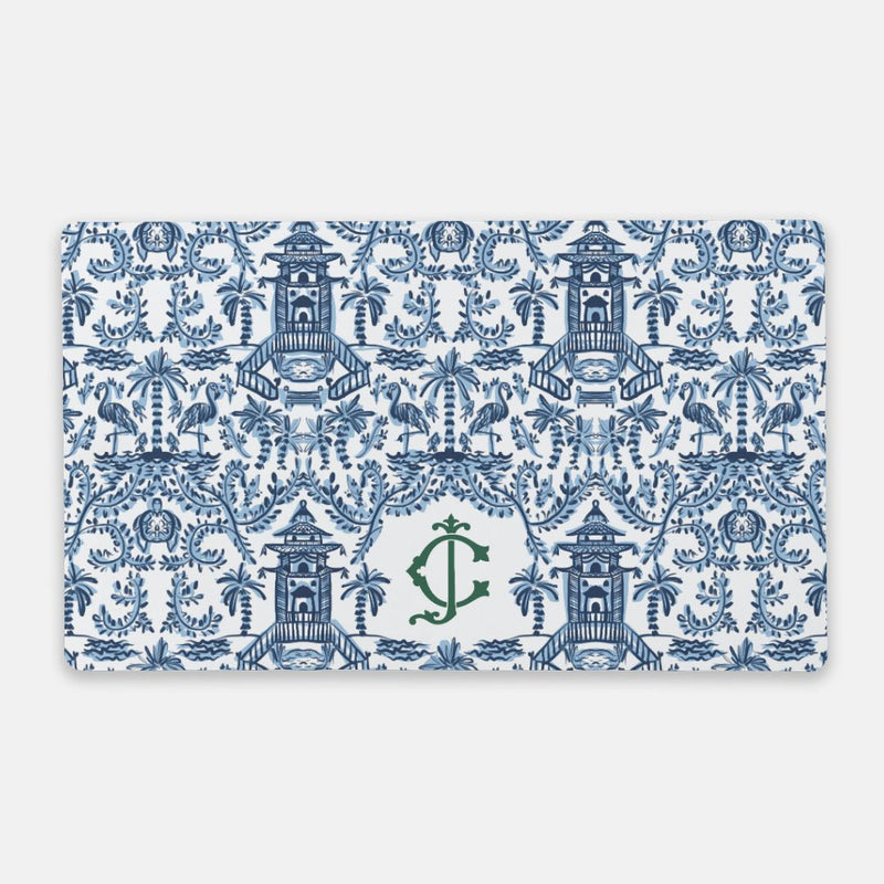 Large Desk Mat - Palm Beach Monogrammed Desk Mat - Large (24" X 14")