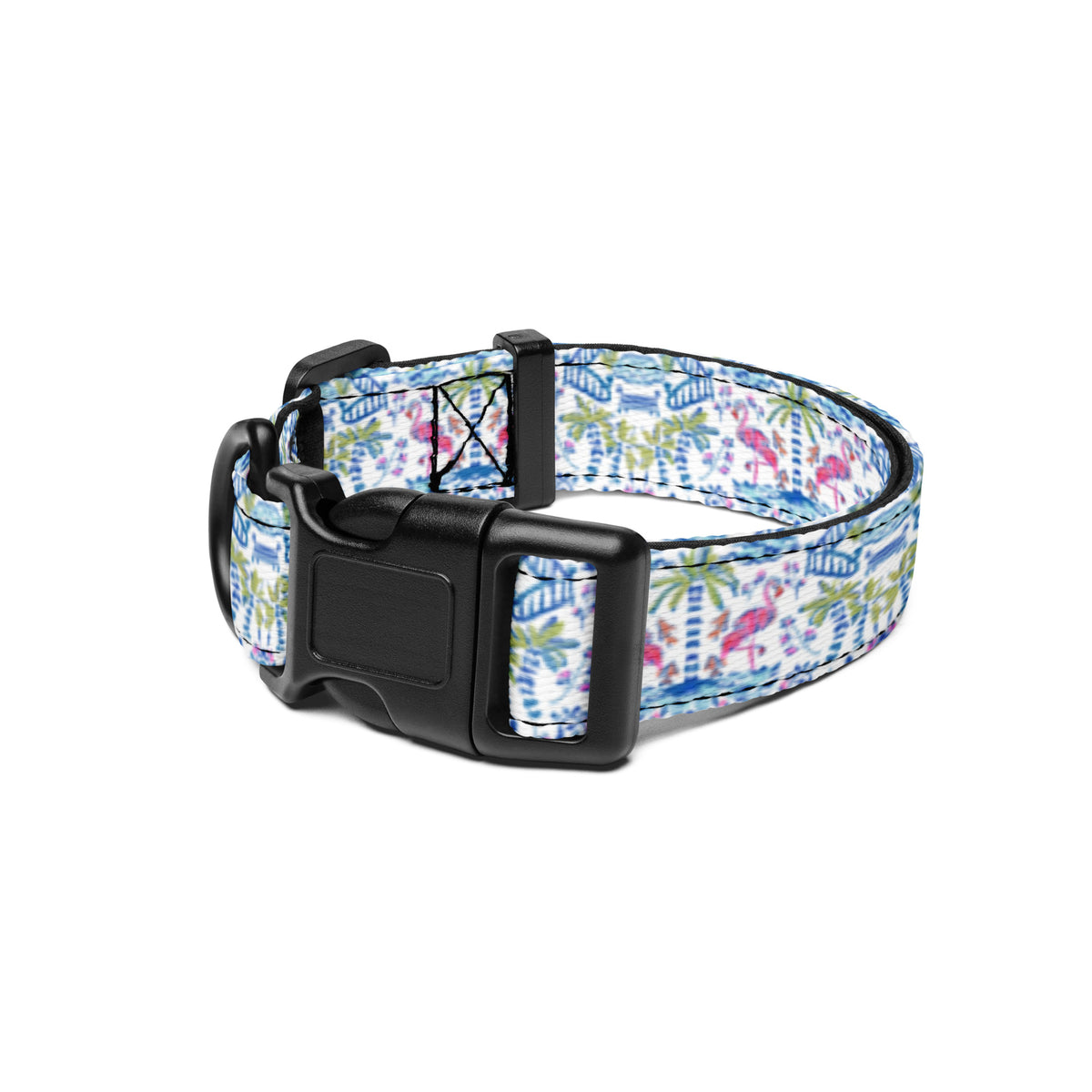 Colorful Coastal Chinoiserie Pet Collar