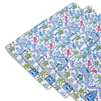 Colorful Coastal Chinoiserie Placemats (Set of Four)
