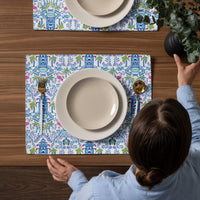 Colorful Coastal Chinoiserie Placemats (Set of Four)