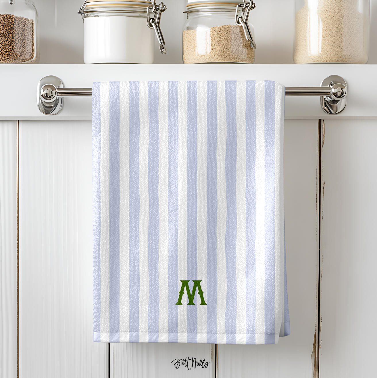 Seaside Stripes Monogrammed Hand Towel