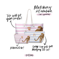 Preppy Cheetah Monogrammed Mahjong Bag
