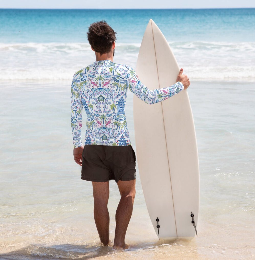Rash GuardColorful Coastal Chinoiserie Rash GuardBritt Mills Design