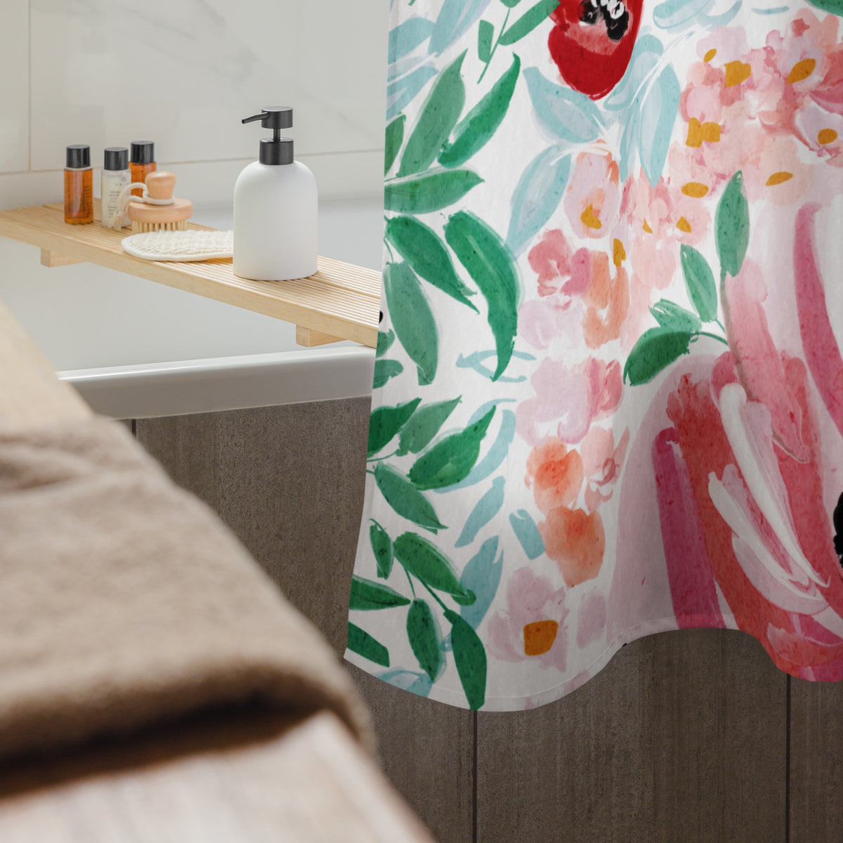 Colette Monogrammed Shower curtain