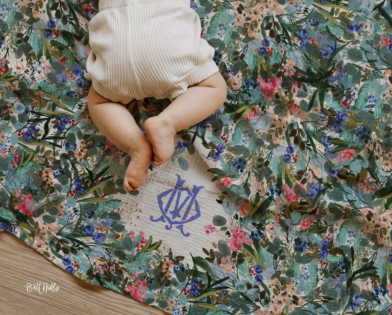 Beanies + Swaddles - Siesta Key Monogrammed Swaddle Blanket