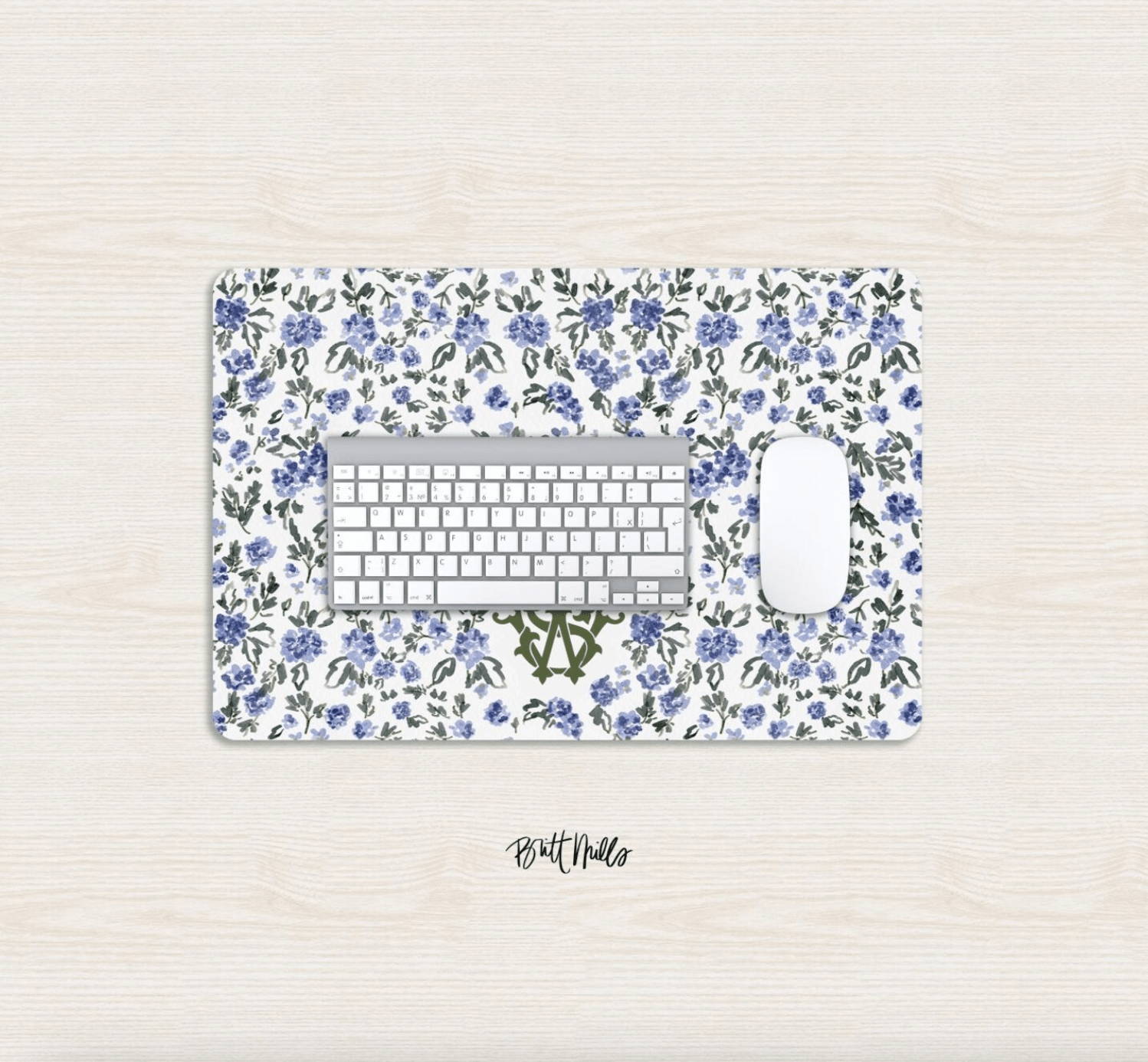Small Desk MatEnglish Countryside Monogrammed Desk Mat – Small (18″ x 12″)Britt Mills Design