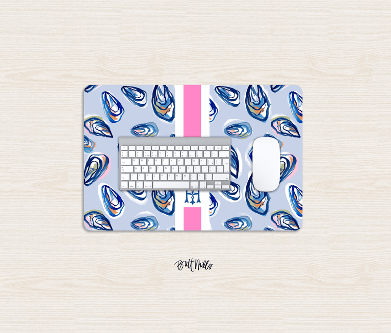 Small Desk MatNantucket Girl Striped Monogrammed Desk Mat – Small (18″ x 12″)Britt Mills Design