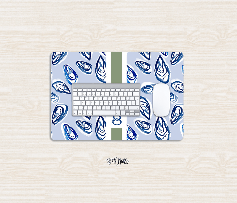 Small Desk MatNantucket Striped Monogrammed Desk Mat – Small (18″ x 12″)Britt Mills Design