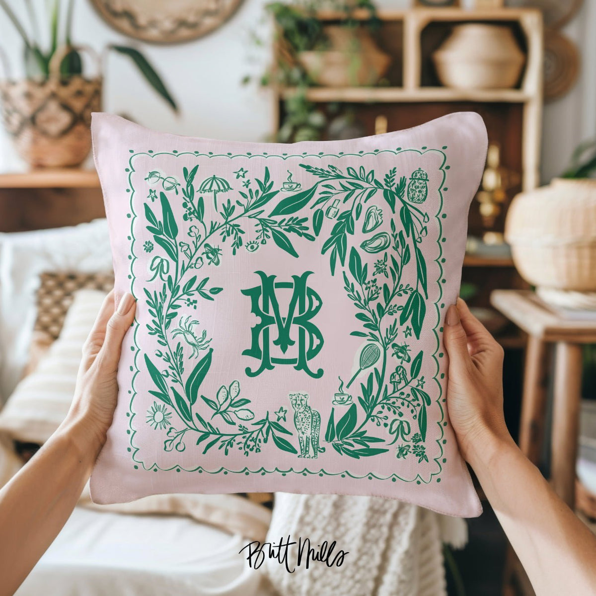 20" Pillow Cases - Small Things Monogrammed Throw Pillowcase 20"x20"