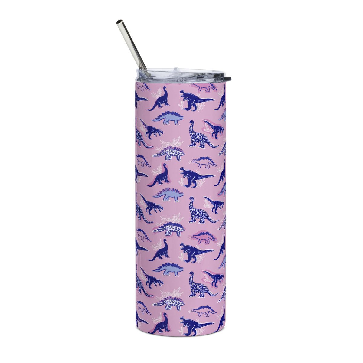 Chinoiserie Dinos (Pink) Skinny Stainless Steel Tumbler