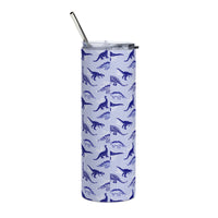 Chinoiserie Dinos (Blue) Skinny Stainless Steel Tumbler