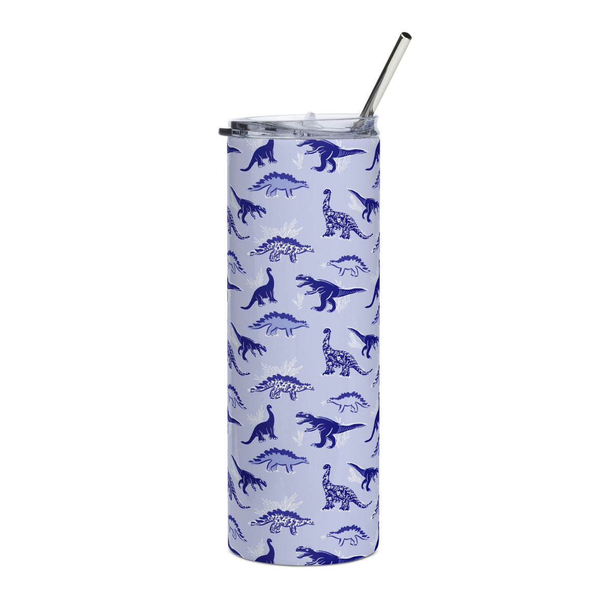 Chinoiserie Dinos (Blue) Skinny Stainless Steel Tumbler