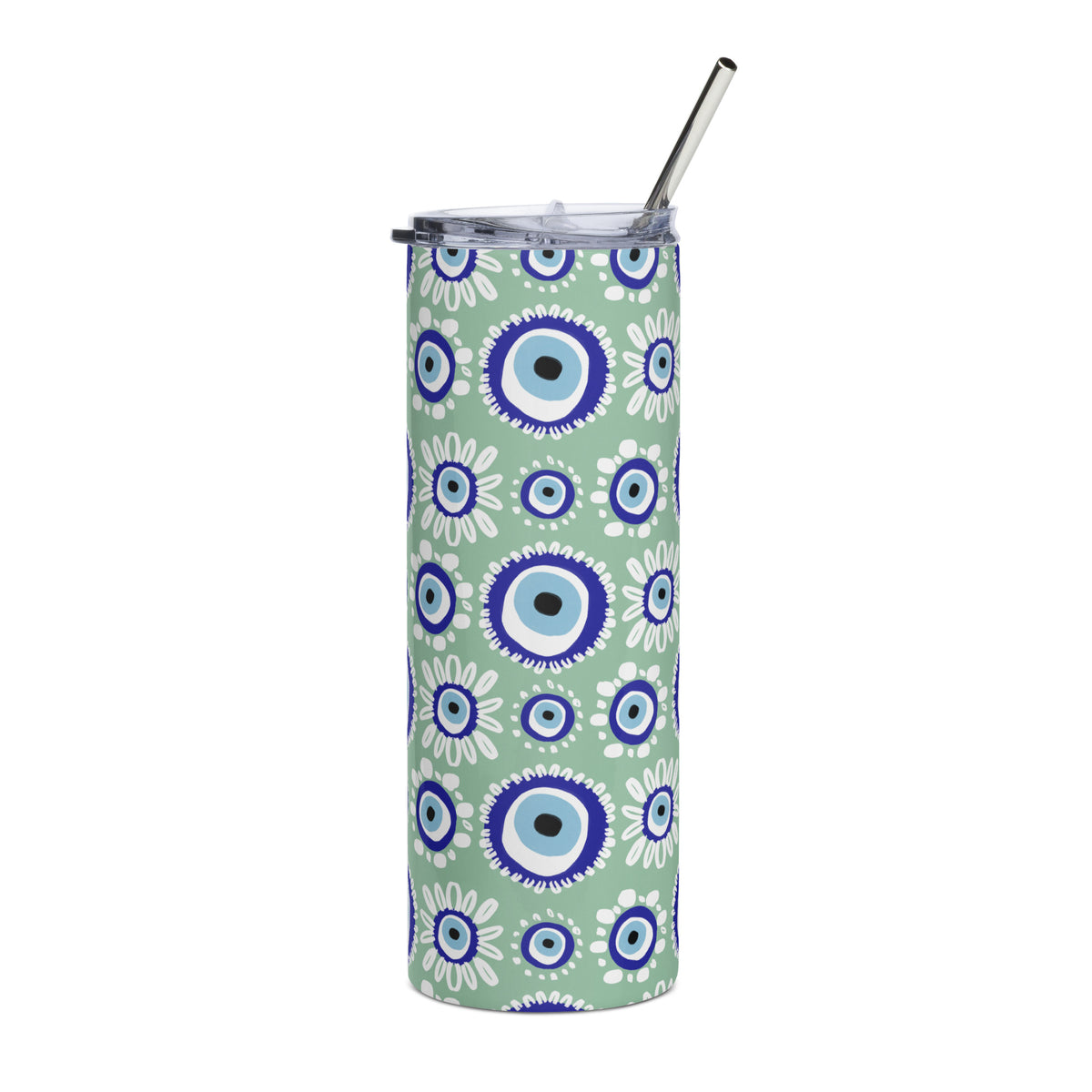 Evil Eye (Mint Green) Skinny Stainless Steel Tumbler