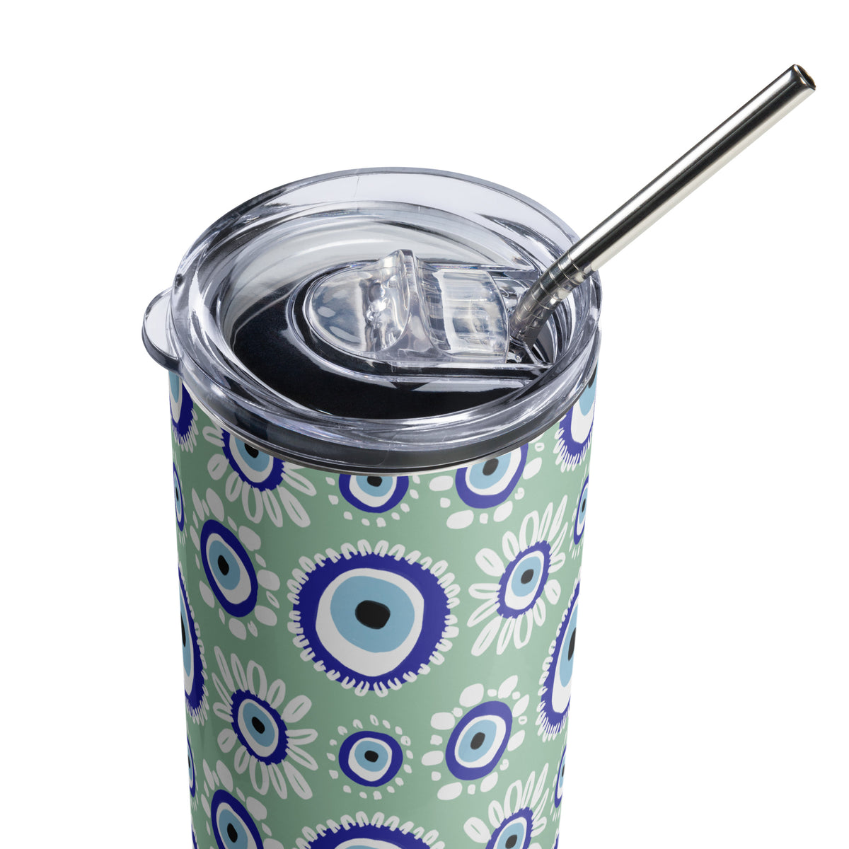 Evil Eye (Mint Green) Skinny Stainless Steel Tumbler