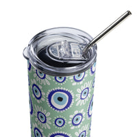 Evil Eye (Mint Green) Skinny Stainless Steel Tumbler