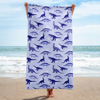 Chinoiserie Dinos (Blue) Beach Towel