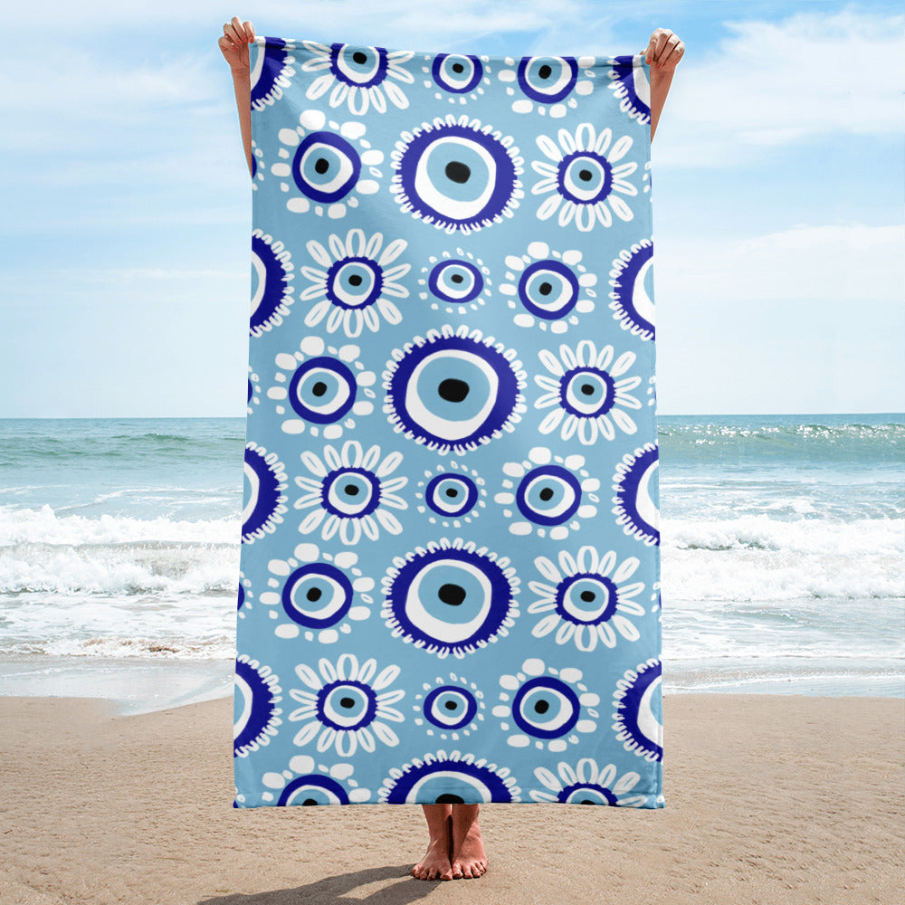 Evil Eye (Blue) Beach Towel